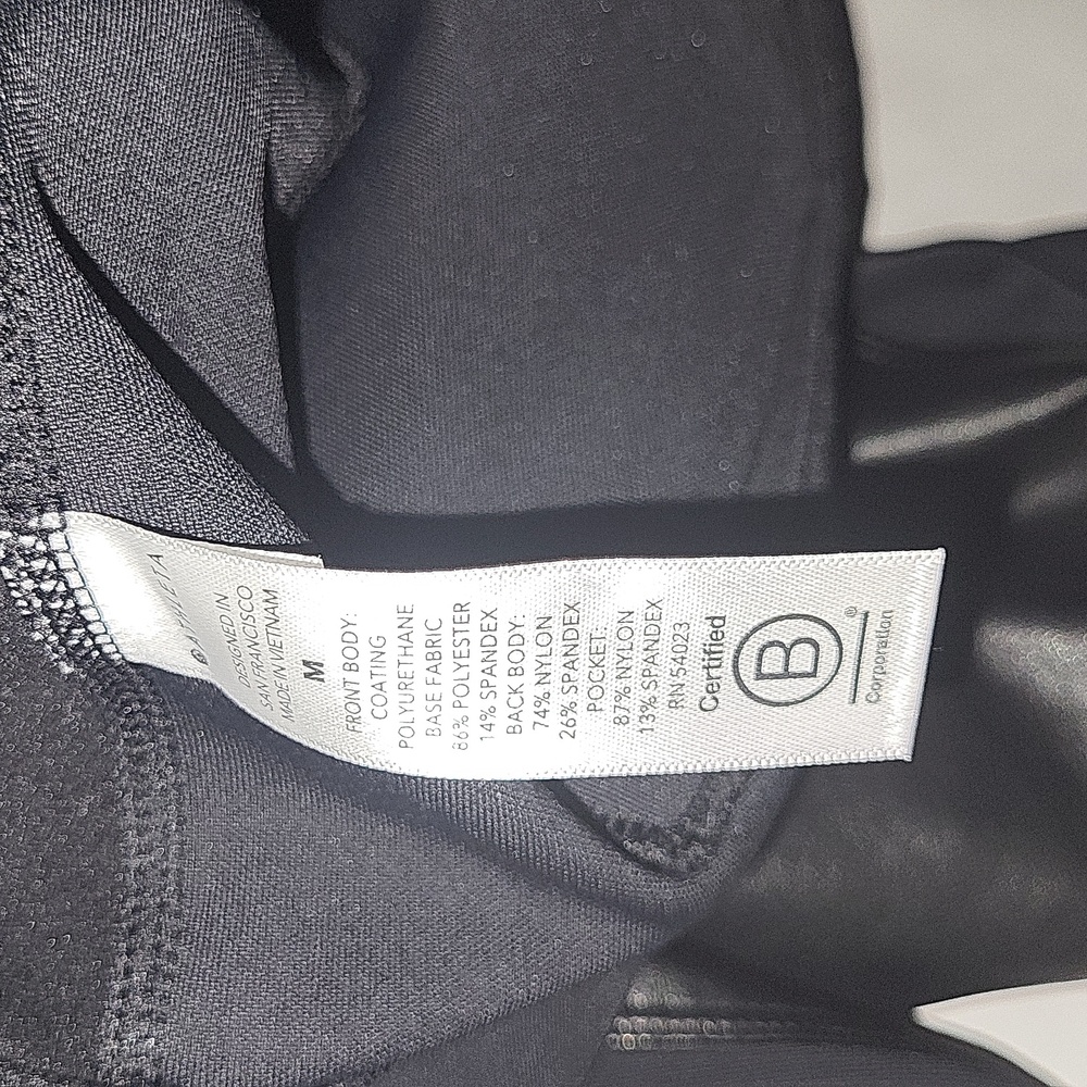 ATHLETA Black Faux Leather  Leggings. Like NEW. Size M. - Picture 5 of 8